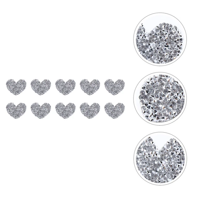 10 pz colla diamantata calda forma cuore applicazioni stiratura strass