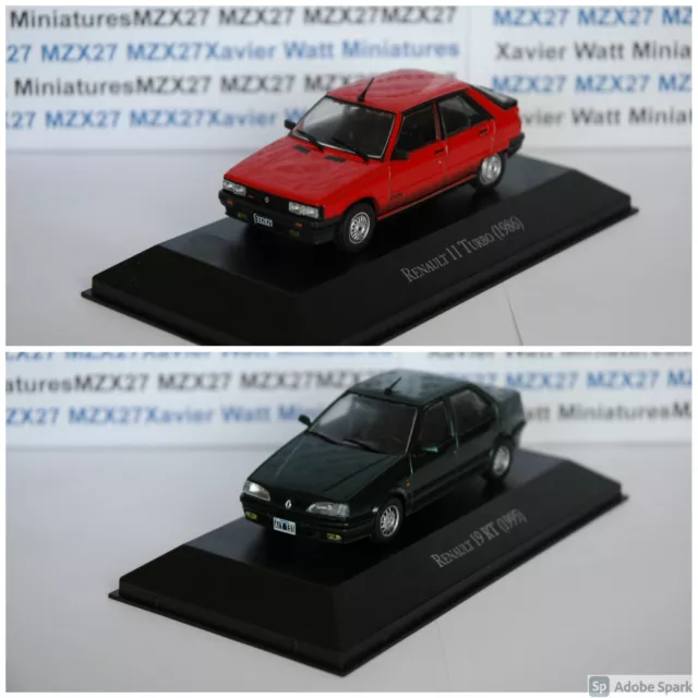 LOT 2 VOITURES RENAULT 11 1986  + RENAULT 19 RT 1995  SALVAT Argentine 1/43 ème