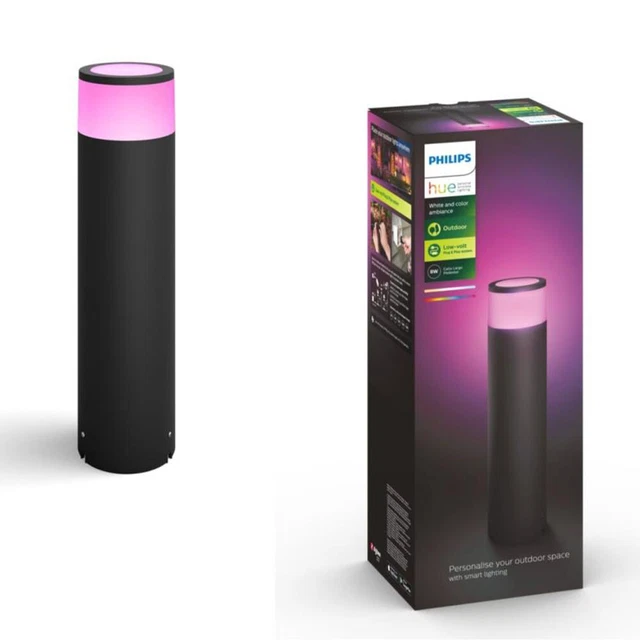 Philips Hue White Ambiance Calla LED Sockelleuchte, Basis-Set 40 cm schwarz