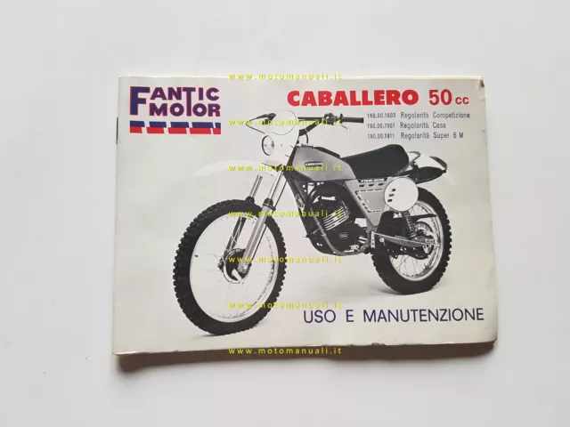 Fantic Caballero 50 Regolarità Competiz.-Casa-Super 1979 manuale uso originale