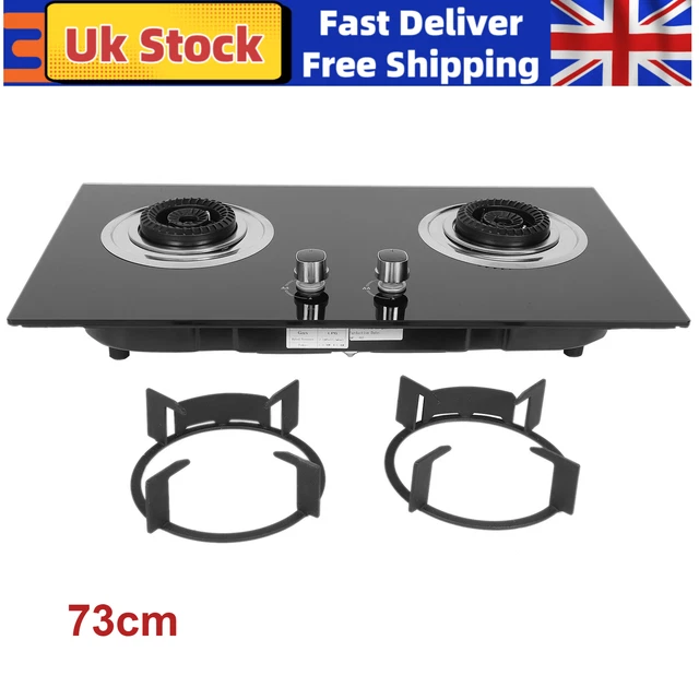 73CM 2 BURNERS Gas Hob LPG Stove Cooker Home Kitchen Camping Caravan