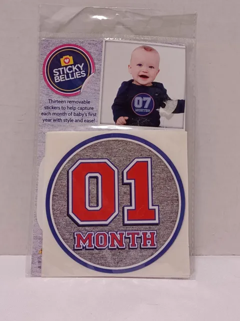 STICKY BELLIES Baby Monthly Photograph Stickers Girl or Boy Patterned Sporty Sho