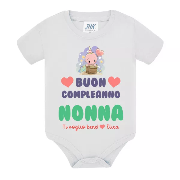 body nonna - Buon Compleanno nonna - da neonato in cotone - idea