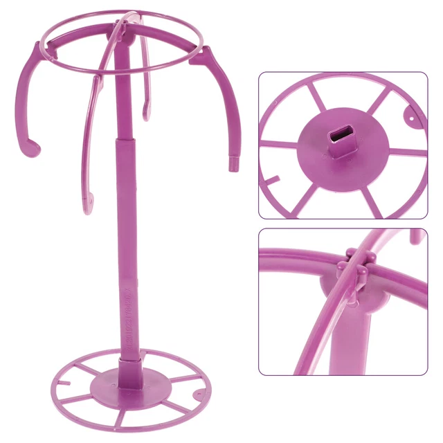 3 piezas Portapeluca plegable portátil soporte peluca colgante sombrero exhibición estante secador
