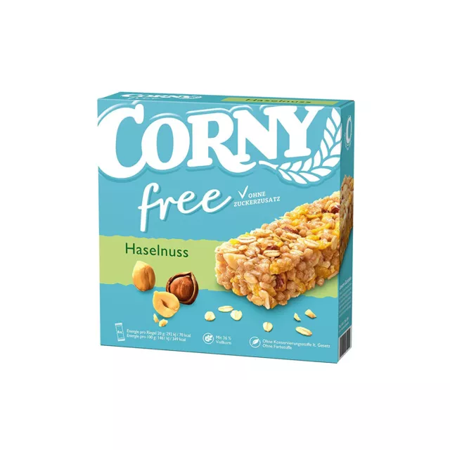 Corny Muesli Barretta Gratuito Nocciola Vollkorn Cornflakes 6x20g