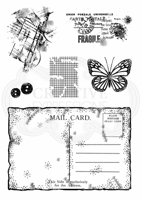 Woodware durchsichtiger Einzelstempel - alte Postkarte FRS757