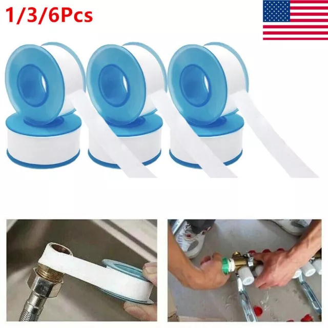 1-6Pcs Premium Teflon Tape Plumbing Plumbers Tape for Leaks PTFE Tape Thread US