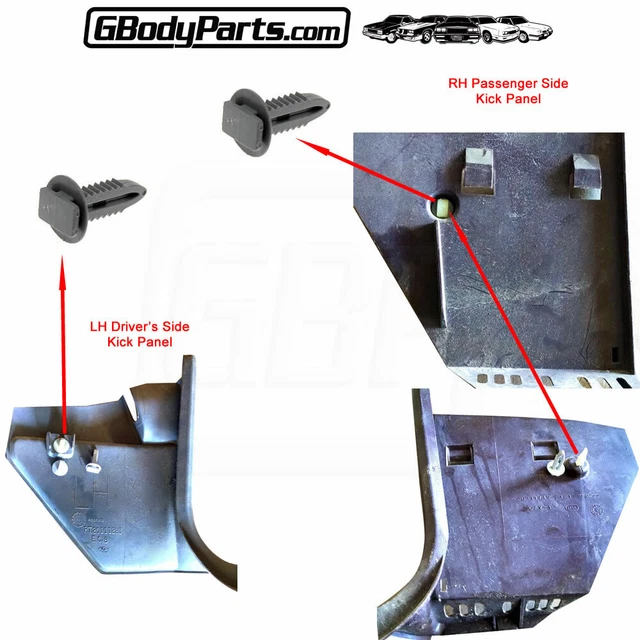 7888 GBODY INTERIOR Lower Dash Kick Panel Trim Mounting Retainer Clips