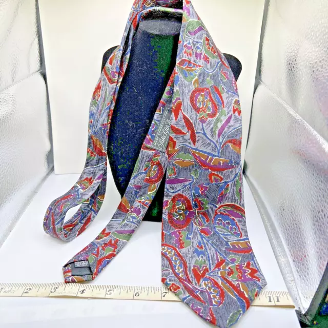 SAKS Fifth Avenue Silk Hand Made Paisley Print Mens Tie - Made in Italy