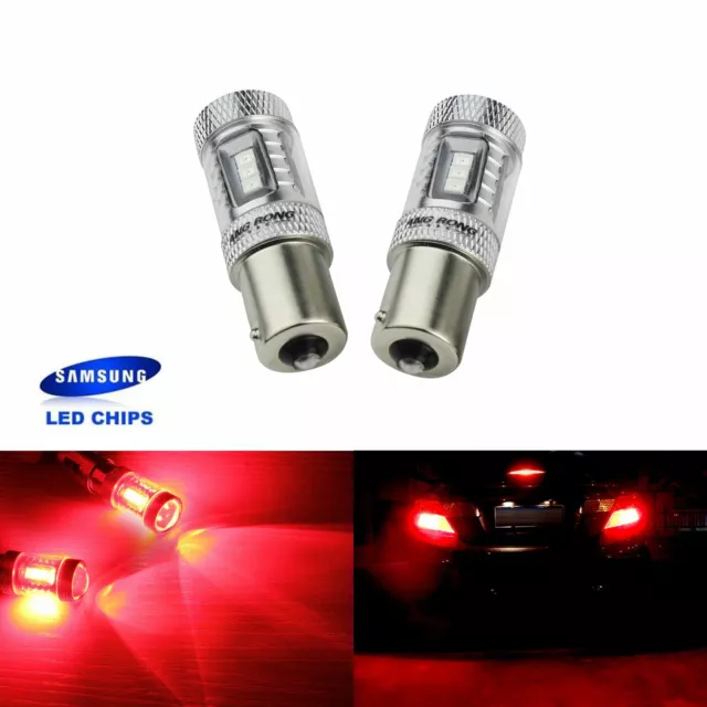 2x 382 R5W R10W P21W  15 SMD LED Rouge Ampoules de voiture Feu Recul