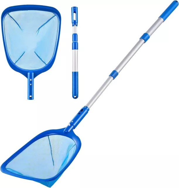 Pool Skimmer - Pool Net with 3 Section Pole 17" x 35" Telescopic Aluminum Pole 2