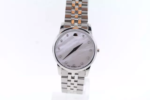 Ladies Movado 0606612 MUSEUM CLASSIC MOP Stainless Steel Diamond Accent Watch