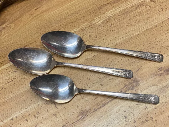 Vintage Silver plate Oneida Community 3 Serving Spoons