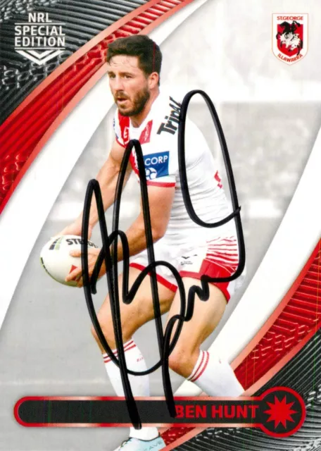 Signed 2024 St George Illawarra Dragons NRL TLA Special Edition Card - Ben Hunt