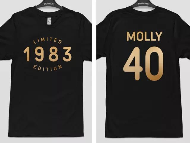 40th Birthday Tshirt 1983 Limited Edition Personalised Gift Celebration Top