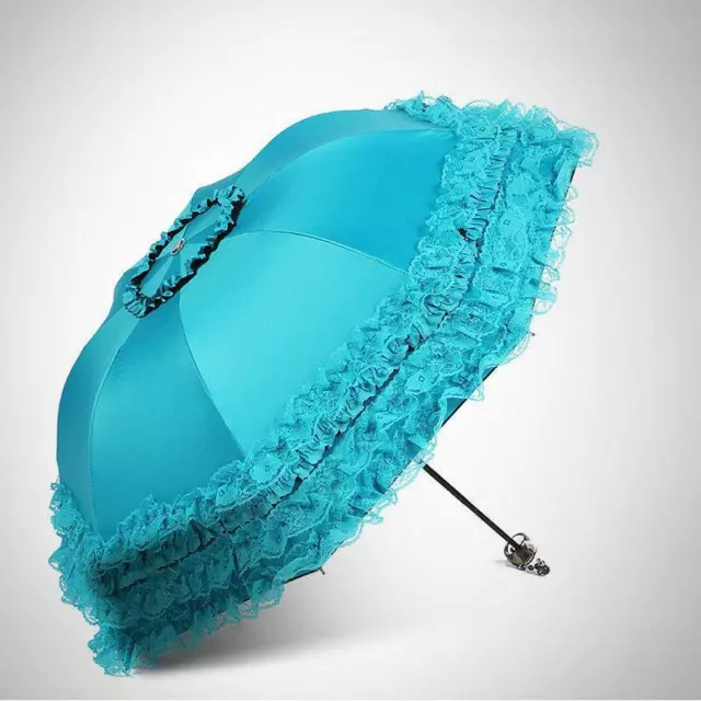 Lolita Cosplay Lace Parasol Sun/Rain Umbrella Princess Anti-UV 3 Folding DIw19 2