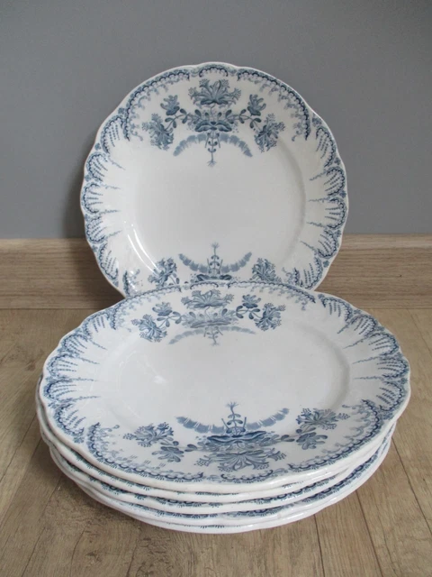 6 assiettes plates Terre de fer St Amand & Hamage modèle  Régence