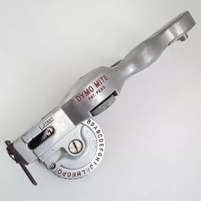 VINTAGE DYMO-MITE TAPEWRITER Chrome Label Maker Hand Embossing