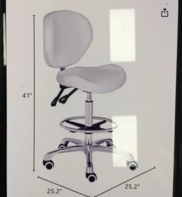 Adjustable Stools Drafting Chair with Backrest & Foot Rest,Tilt Black