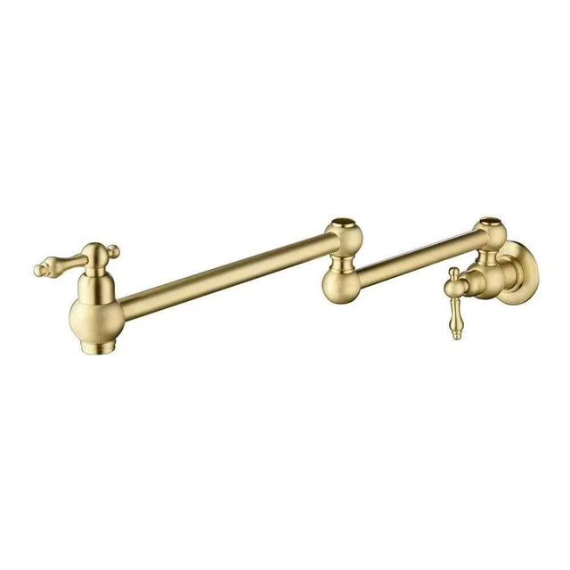 matrix decor Wall Mounted Pot Filler with Double Handle in Brushed Gold