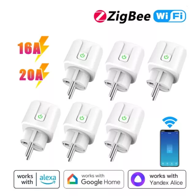 TUYA Zigbee 3.0 WIFI Smart Steckdose Plug 16A 20A Socket Wlan for Alexa Google