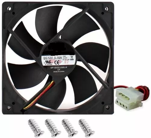 Case Fan 120mm 12cm PC Case Fan 4Pin Molex 12V DC Computer Case Cooling Fan BULK