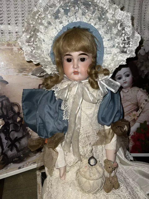 Large Antique 28" German Kestner Doll, brown eyes, bisque head
