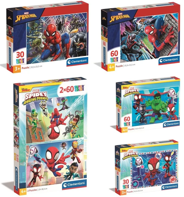 CLEMENTONI SPIDER-MAN SPIDEY Supercolor Puzzle 30/60 Pezzi Da 4J ...