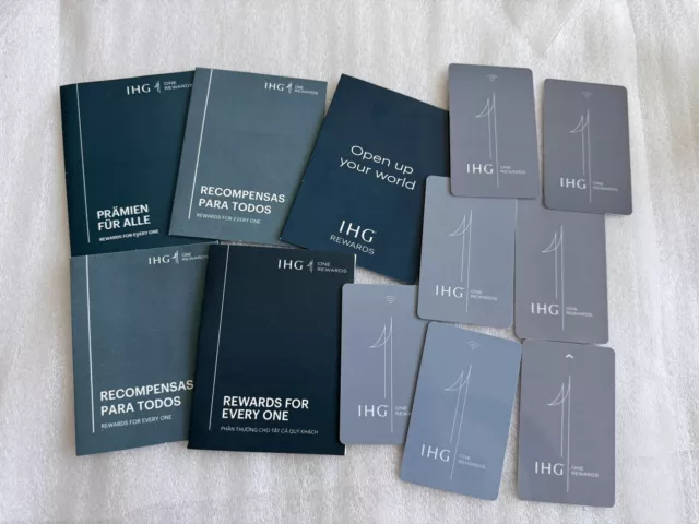 Lot Of 7 IHG HOTEL ROOM KEY CARDs With 5 Sleeve. From Different Locations 👀