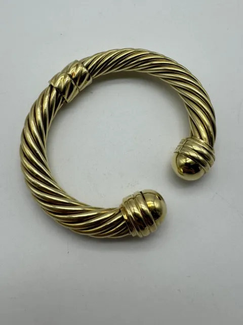 David Yurman 14k Yellow Gold Cable 10mm Cuff Bracelet