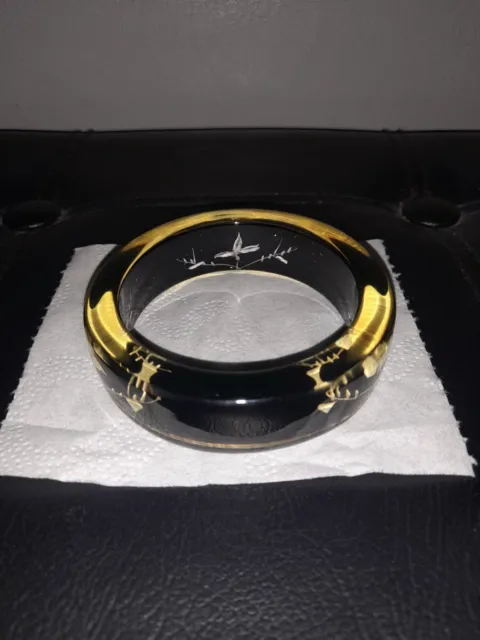 Mid-Century Reverse Carved Lucite Floral Bangle