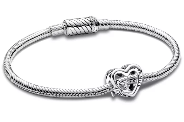 PANDORA Schmuck Damen-Armband mit Charm Silber Familie Herz & Stern Geschenk