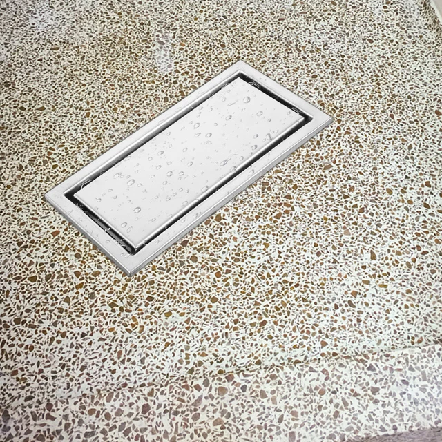 Linear Shower Drain Rectangle Shower Floor Drain Hair Strainer Removable Linear