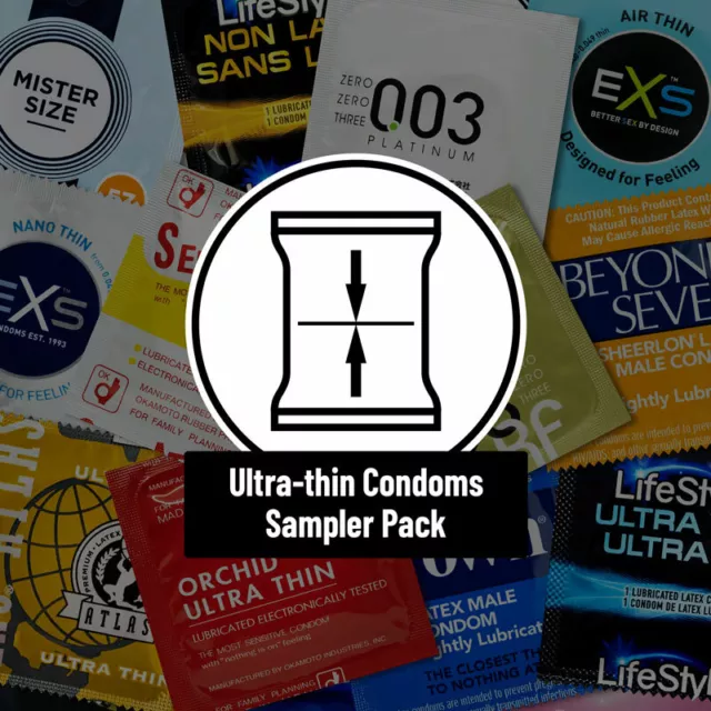 Ultra Thin Extra Sensitive Condoms Sampler Pack * Assorted Bulk Pack * 001mm