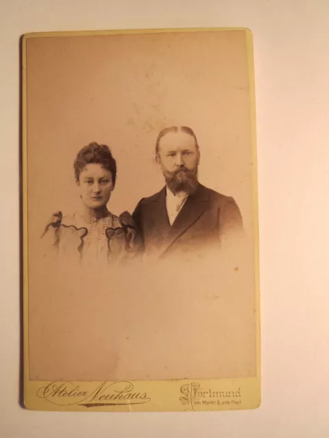 Dortmund - coppia - uomo con barba e donna - ritratto / CDV