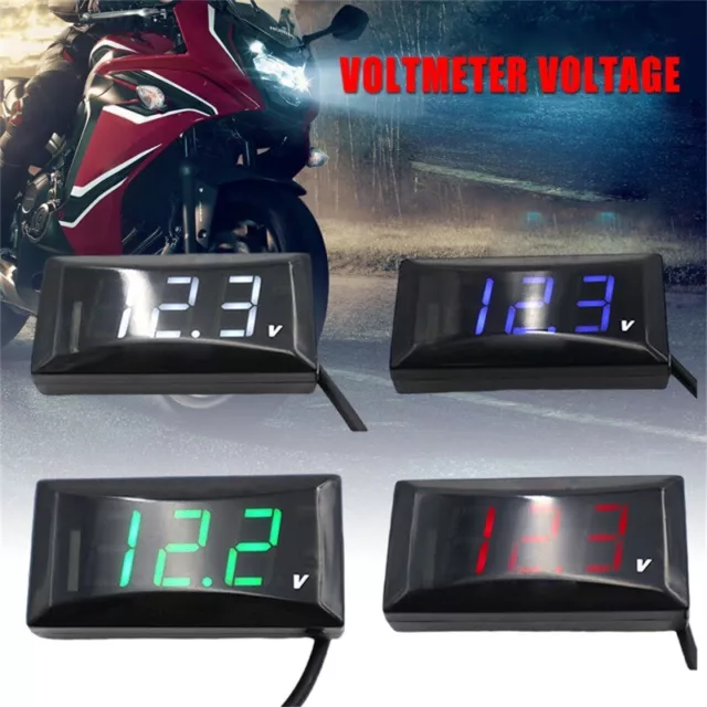 12V Digital LED Display Voltmeter Voltage Gauge Panel Meter Motorcycle Car USA