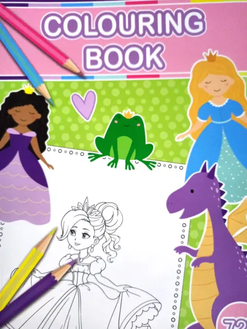 Malbuch Princess 72 Ausmalbilder  Din A4 Ausmalspaß für Kinder Colouring Book