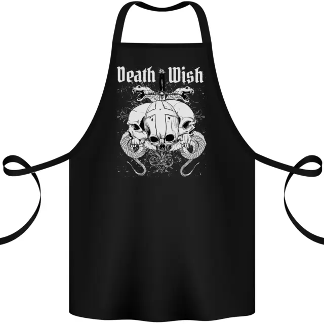 Death Wish Skulls Snakes Biker Gothic Demon Cotton Apron 100% Organic