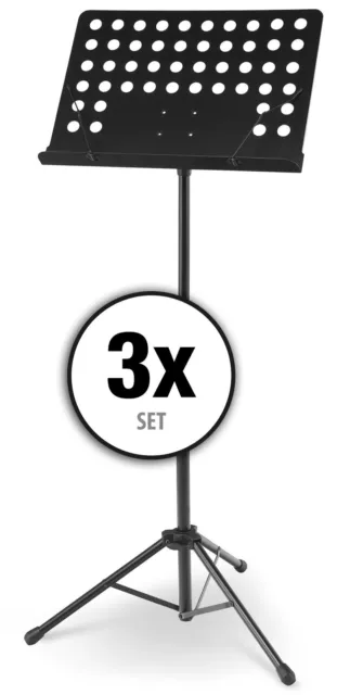 3x Stabiles Notenpult mit Notenklemmen Klammern Notenablage klappbar