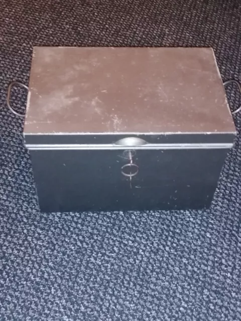 Large Vintage Metal Deed Box made by PILOT- with key
