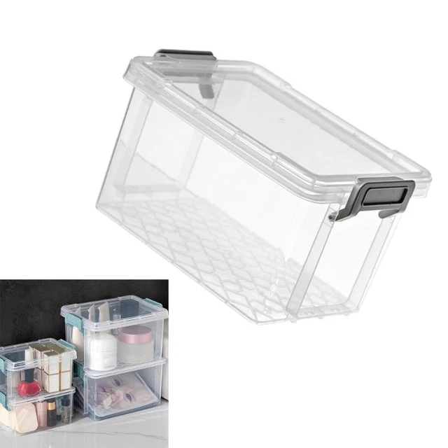 Stackable Desktop Storage Containers STACKABLE STORAGE BOX Clear Desktop Organizer Plastic Storage Bins with ...
