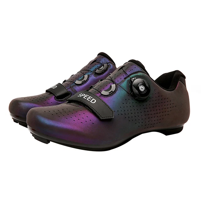 1Pair Road Bike Shoes Impact Resistant Reflective Design Road Bike Cleats Shoes