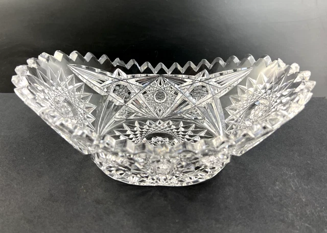 Antique ABP Brilliant Cut Glass Oval 7" Mayonnaise Bowl / Pickle Dish