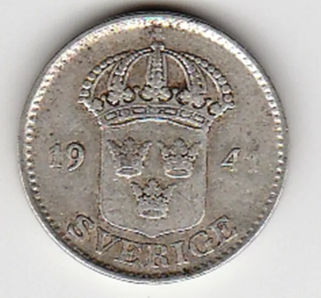 1941 Silver 25 Ore coin from SWEDEN