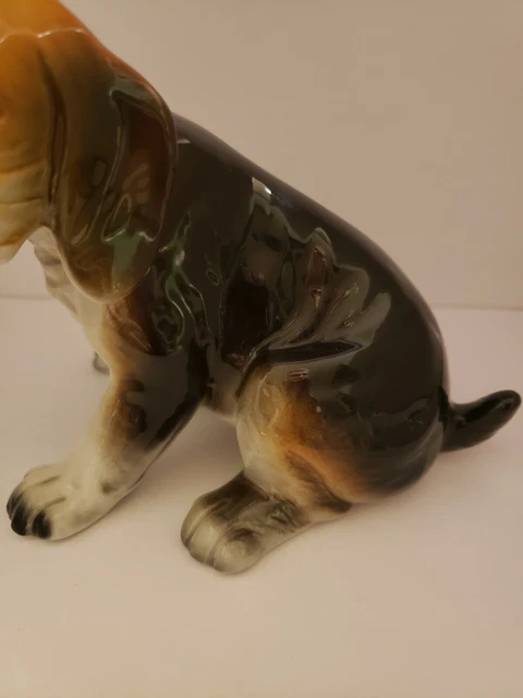 Josef Originals Vintage Beagle Hound Dog Sad Puppy Large Figurine Labels RARE 4