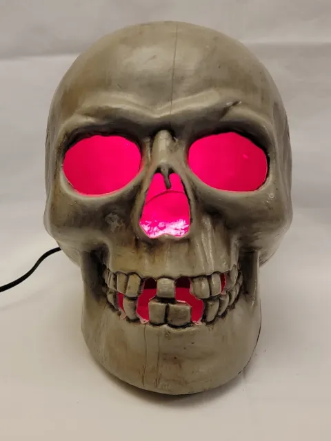 Vintage Halloween Skull Head Light Up Skeleton Skull Blow Mold Scary