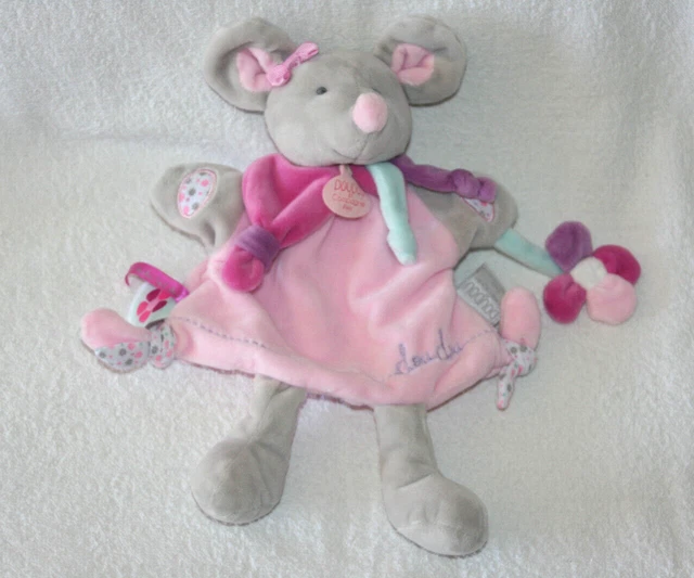 Doudou Et Compagnie Doudou Souris Marionnette Pearly Rose Fleur Dc3085  Kom9