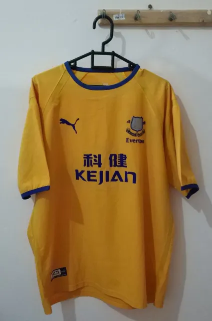 2003-04 Everton FC Away Shirt Maglia Camiseta Maillot Trikot XL VGC The Toffees