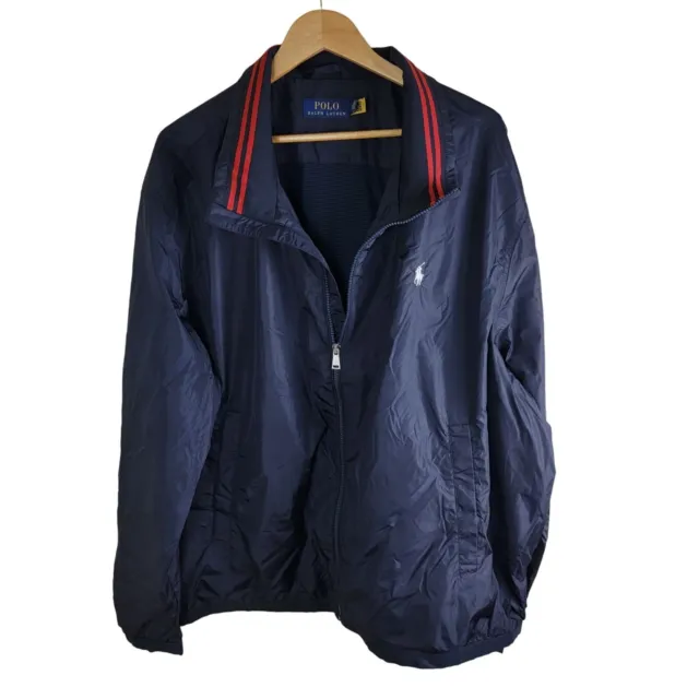 Polo Ralph Lauren Retford Nylon Full Zip Windbreaker Jacket Mens size 2XLT Blue