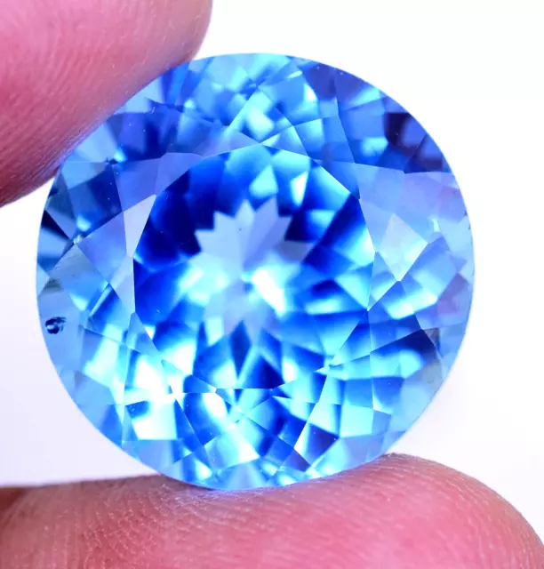 16.8 CT + Natural Blue Namibia Jeremejevite Certified Round Cut Loose Gemstone